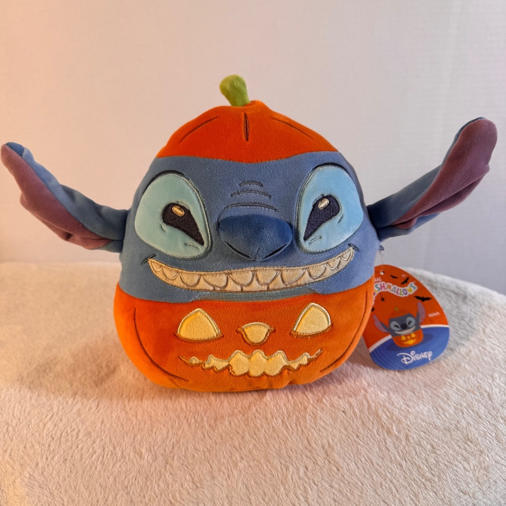 Disney Squishmallows Stitch Pumpkin Halloween 8" Plush 2025 NWT Jazwares